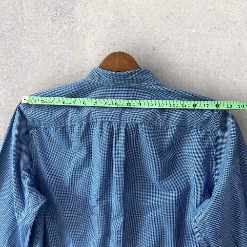American Eagle Men Blue small plaid Button Down Classic Fit Long Sleeve SZ/L-G - Picture 12 of 14